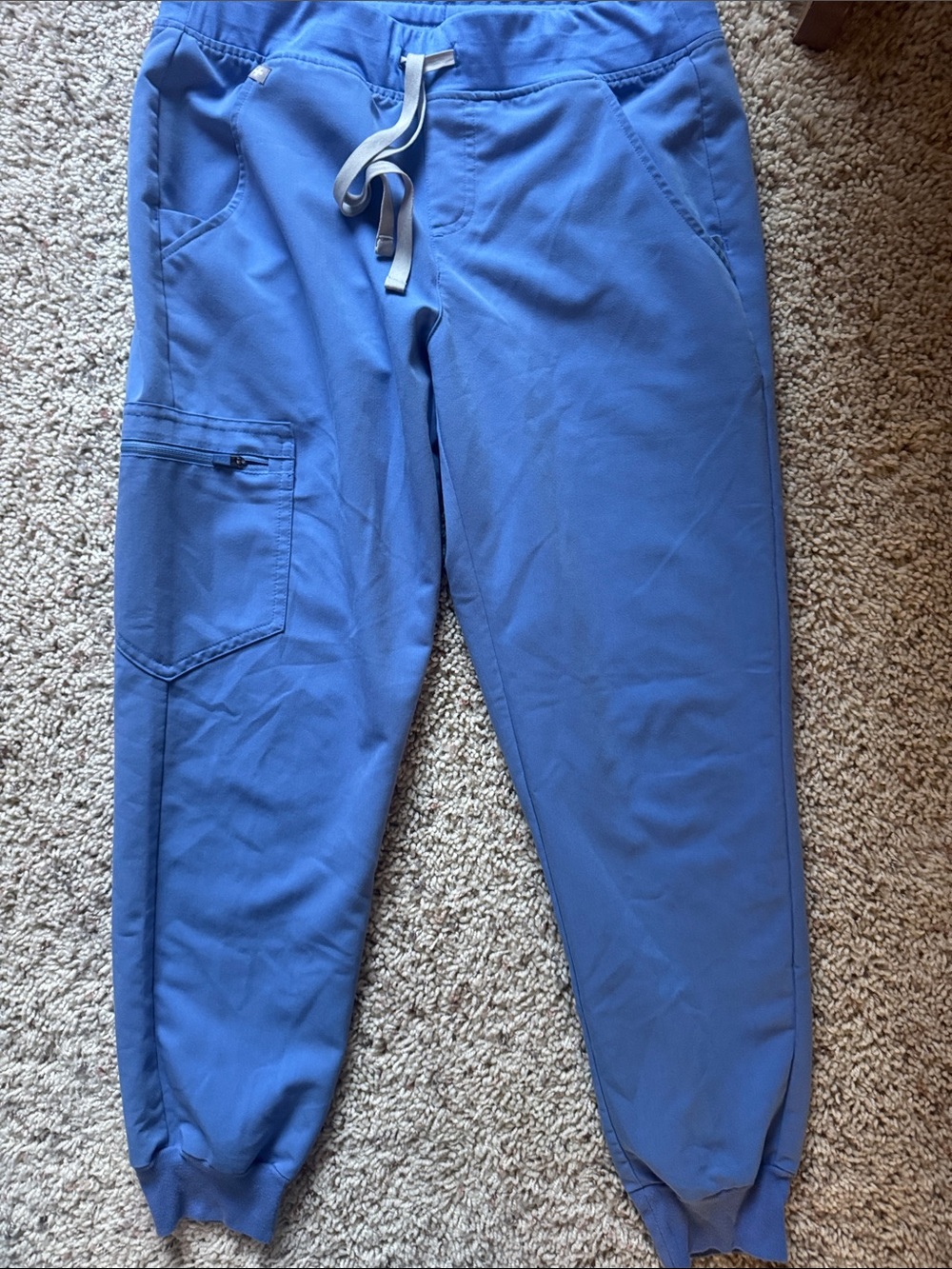 Figs Zamora Scrub Pants Women Small Ceil Blue Drawstring Stretch... Joggers